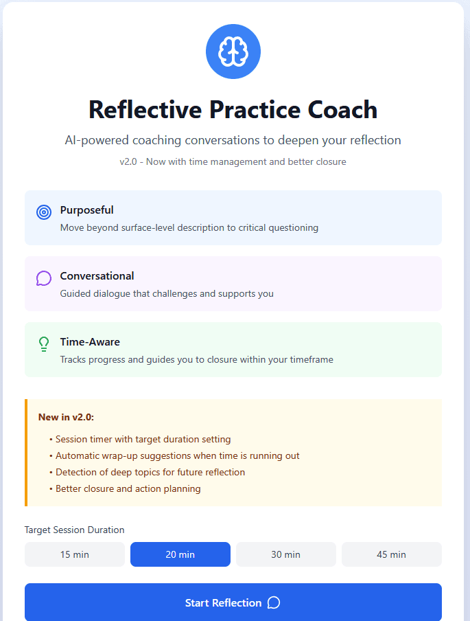 Reflective Practice Coach